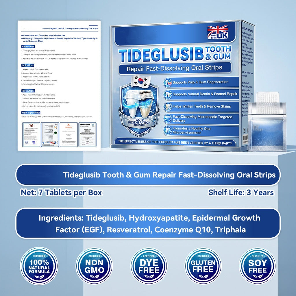 🦷 Tideglusib Fast‑Dissolving Tooth & Gum Repair Oral Strips 💥🎉 (Supports tooth repair and helps relieve gum discomfort and other common oral concerns)
