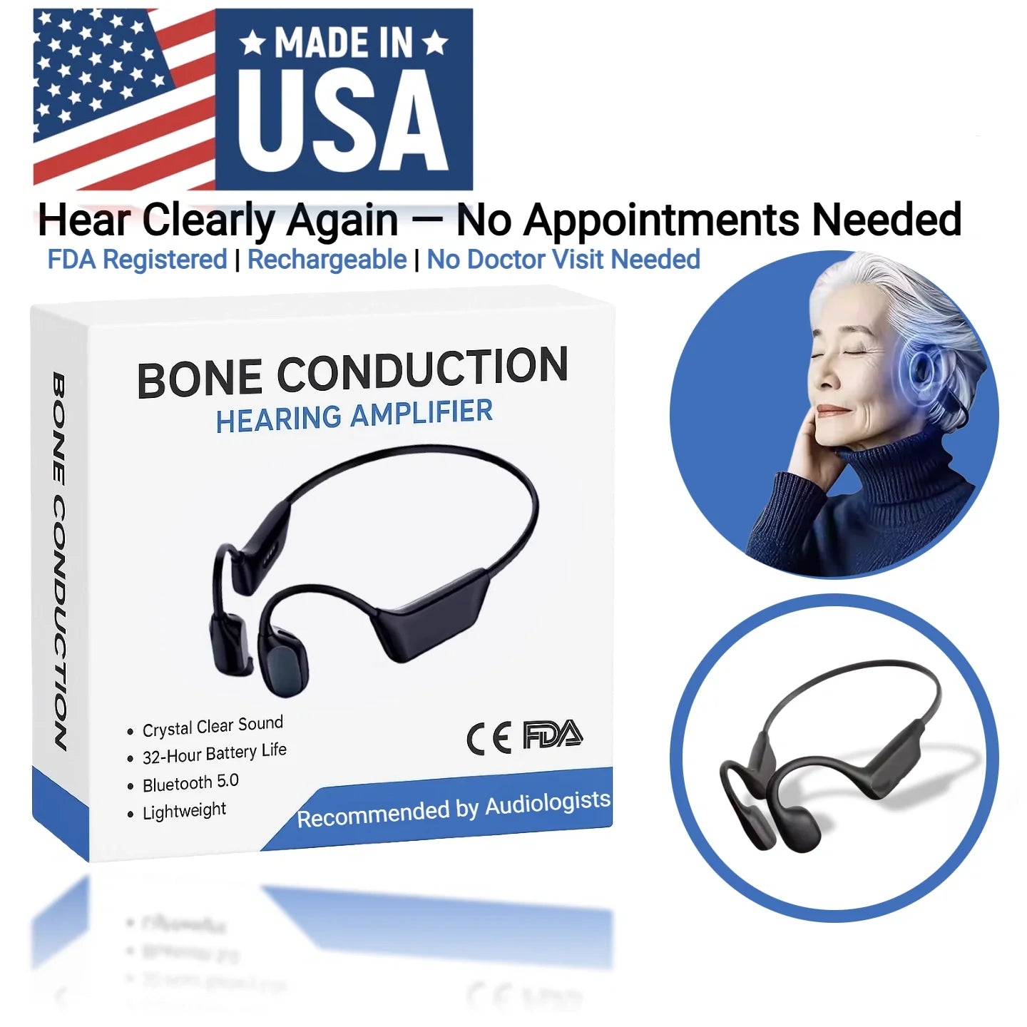 Feel the Joy. Shop the Season 🎄💖 💥 LIMITED TIME OFFER!🔥Bone Conduction Smart Hearing Aid Bluetooth Earphones