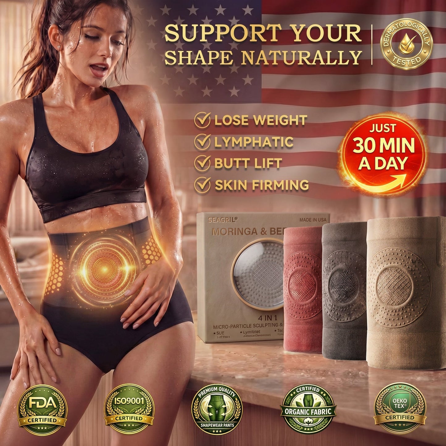 🏆Official Brand Store |  Moringa & Berberine 4-In-1 Fat-Burn Sculpting Shorts🎁