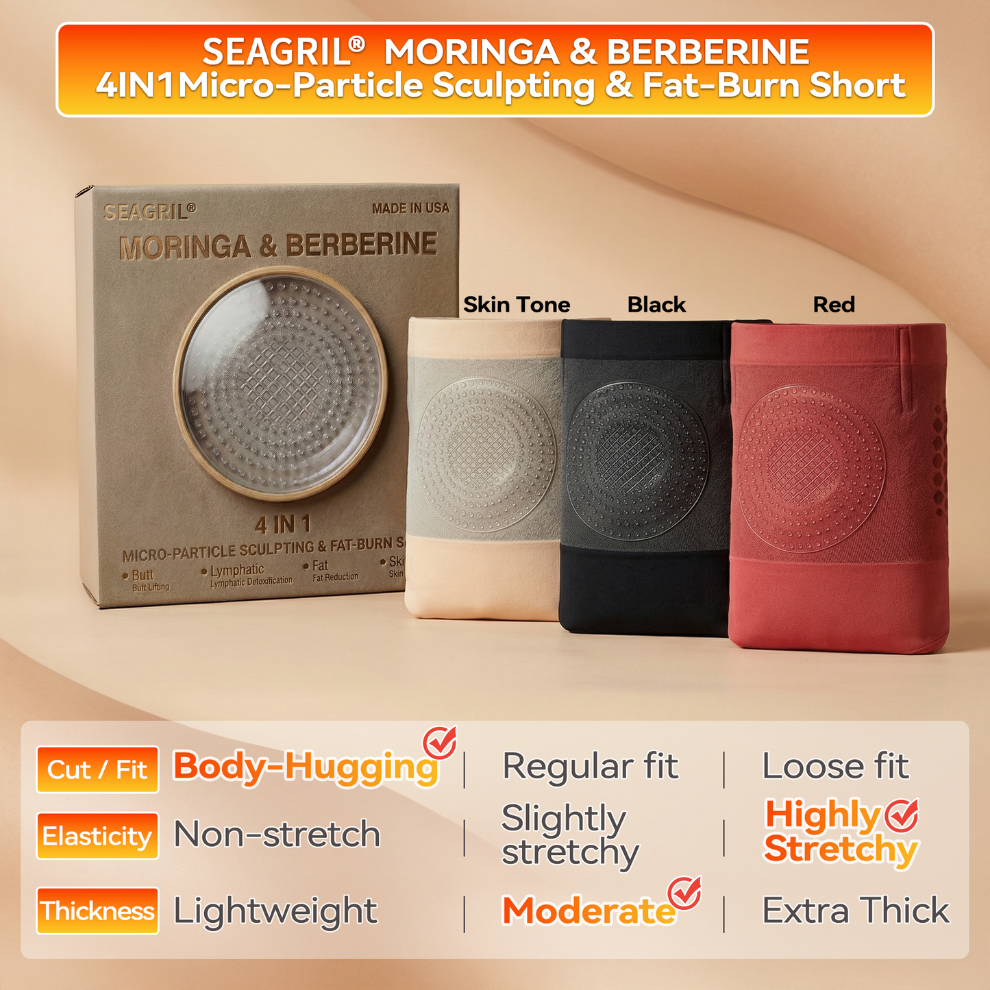 🏆Official Brand Store |  Moringa & Berberine 4-In-1 Fat-Burn Sculpting Shorts🎁