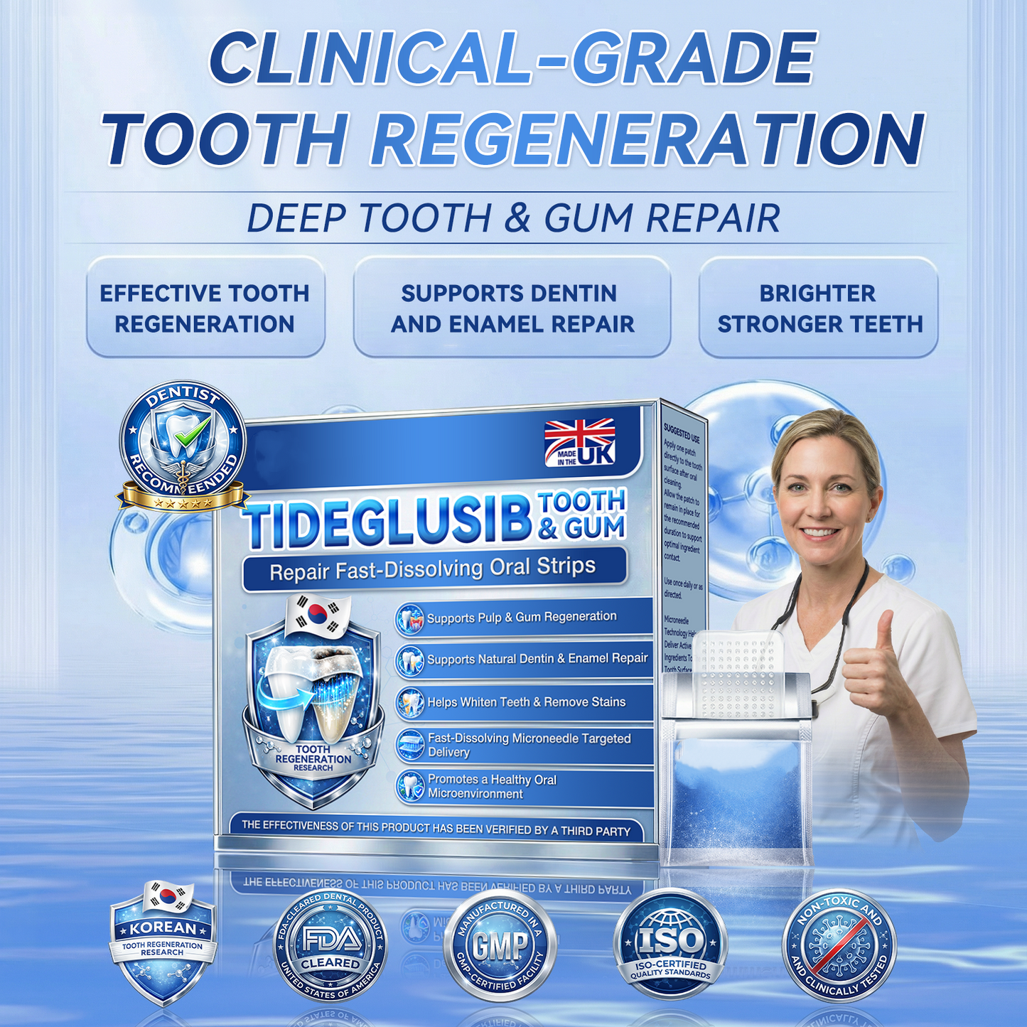 🦷 Tideglusib Fast‑Dissolving Tooth & Gum Repair Oral Strips 💥🎉 (Supports tooth repair and helps relieve gum discomfort and other common oral concerns)